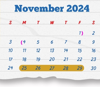 District School Academic Calendar for Lamar Middle for November 2024