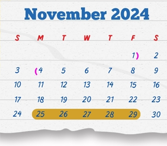 District School Academic Calendar for Early College High School for November 2024