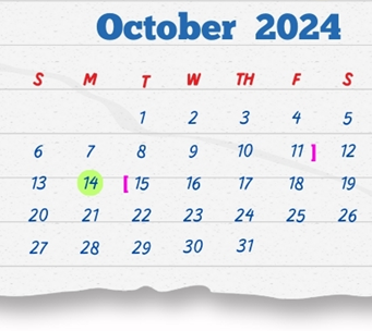 District School Academic Calendar for Early College High School for October 2024