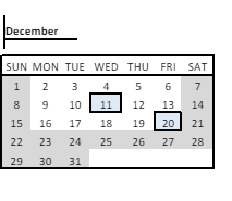 District School Academic Calendar for Alexander B Bruce for December 2024