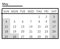 District School Academic Calendar for Alexander B Bruce for May 2025