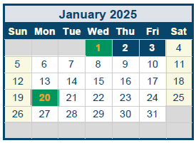 District School Academic Calendar for Quail Run Elementary for January 2025