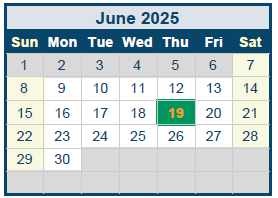 District School Academic Calendar for Quail Run Elementary for June 2025