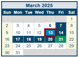 District School Academic Calendar for Quail Run Elementary for March 2025