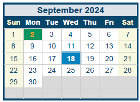 District School Academic Calendar for Quail Run Elementary for September 2024