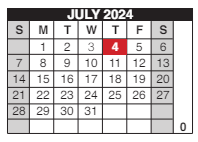 District School Academic Calendar for Douglass Learning Ctr for July 2024