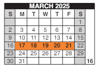 District School Academic Calendar for Douglass Learning Ctr for March 2025