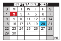 District School Academic Calendar for Douglass Learning Ctr for September 2024