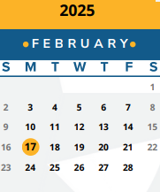 District School Academic Calendar for Cypress Elementary School for February 2025