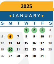 District School Academic Calendar for Whitestone Elementary School for January 2025