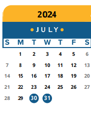 District School Academic Calendar for Grandview Hills Elementary School for July 2024