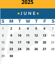 District School Academic Calendar for Knowles Elementary School for June 2025