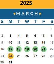 District School Academic Calendar for River Place Elementary School for March 2025