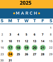 District School Academic Calendar for Giddens Elementary School for March 2025