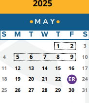 District School Academic Calendar for Cedar Park Middle School for May 2025