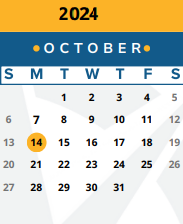 District School Academic Calendar for Cox Elementary School for October 2024