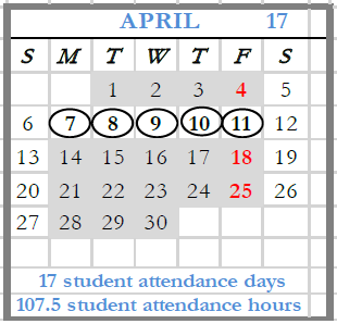 District School Academic Calendar for Hawthorn Hill ELEM. for April 2025