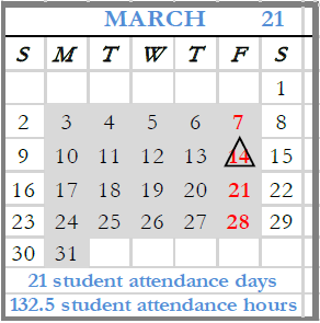 District School Academic Calendar for Hawthorn Hill ELEM. for March 2025