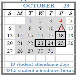 District School Academic Calendar for Hawthorn Hill ELEM. for October 2024