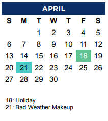 District School Academic Calendar for Hedrick Middle School for April 2025