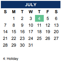 District School Academic Calendar for Bridlewood Elem for July 2024