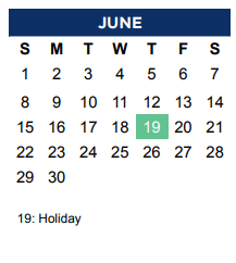 District School Academic Calendar for Timber Creek Elementary for June 2025