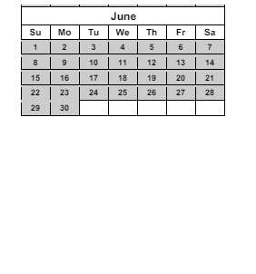 District School Academic Calendar for C O Bastian for June 2025