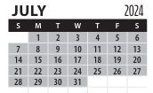 District School Academic Calendar for Transition Expulsion Program for July 2024