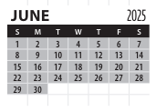 District School Academic Calendar for Transition Expulsion Program for June 2025