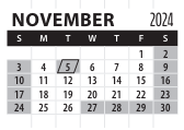 District School Academic Calendar for Transition Expulsion Program for November 2024