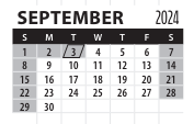 District School Academic Calendar for Transition Expulsion Program for September 2024