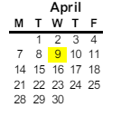 District School Academic Calendar for Joe Serna JR. Charter for April 2025