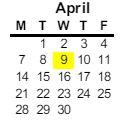 District School Academic Calendar for Parklane Elementary for April 2025