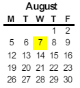 District School Academic Calendar for Clairmont Elementary for August 2024
