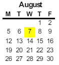 District School Academic Calendar for Tokay Colony Elementary for August 2024