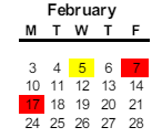 District School Academic Calendar for Tokay High for February 2025