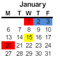 District School Academic Calendar for River Oaks Charter for January 2025