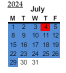 District School Academic Calendar for Lodi Usd Alternative Center for July 2024