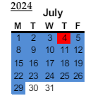 District School Academic Calendar for Clements Elementary for July 2024