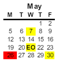 District School Academic Calendar for Woodbridge for May 2025