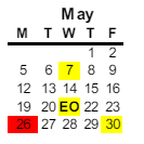 District School Academic Calendar for Joe Serna JR. Charter for May 2025