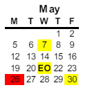 District School Academic Calendar for Bear Creek High for May 2025