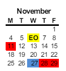 District School Academic Calendar for Henderson Community Day for November 2024