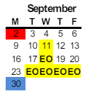 District School Academic Calendar for Oakwood Elementary for September 2024