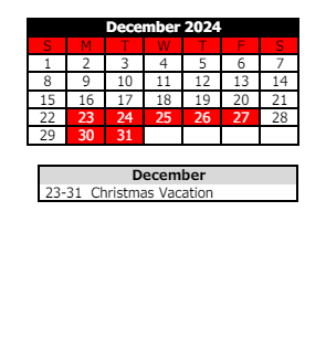 District School Academic Calendar for Logansport Comm High Sch for December 2024