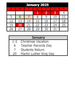 District School Academic Calendar for Logansport Comm High Sch for January 2025