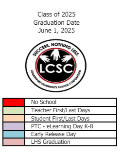 District School Academic Calendar Legend for Logansport Comm High Sch