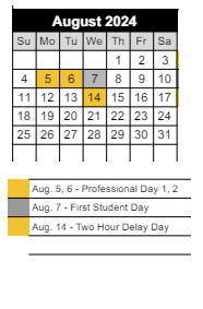 District School Academic Calendar for Loogootee Jr/sr High School for August 2024