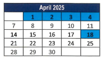 District School Academic Calendar for Lorain Admiral King Excel HS for April 2025