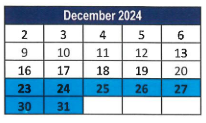 District School Academic Calendar for Lorain Admiral King Excel HS for December 2024